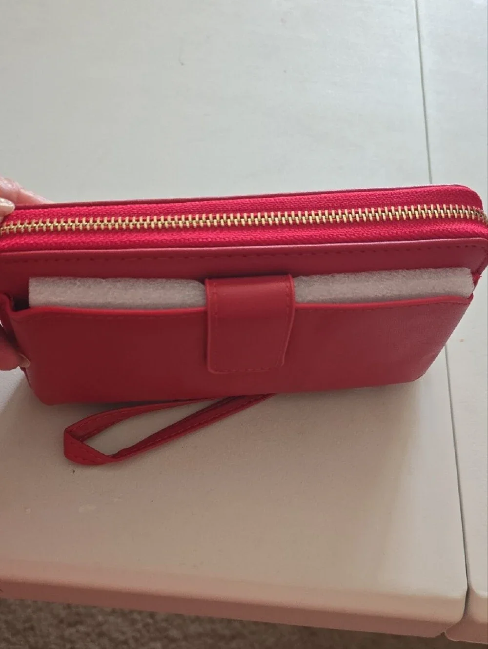 Badgley Mischka Red Studded Wristlet Clutch
